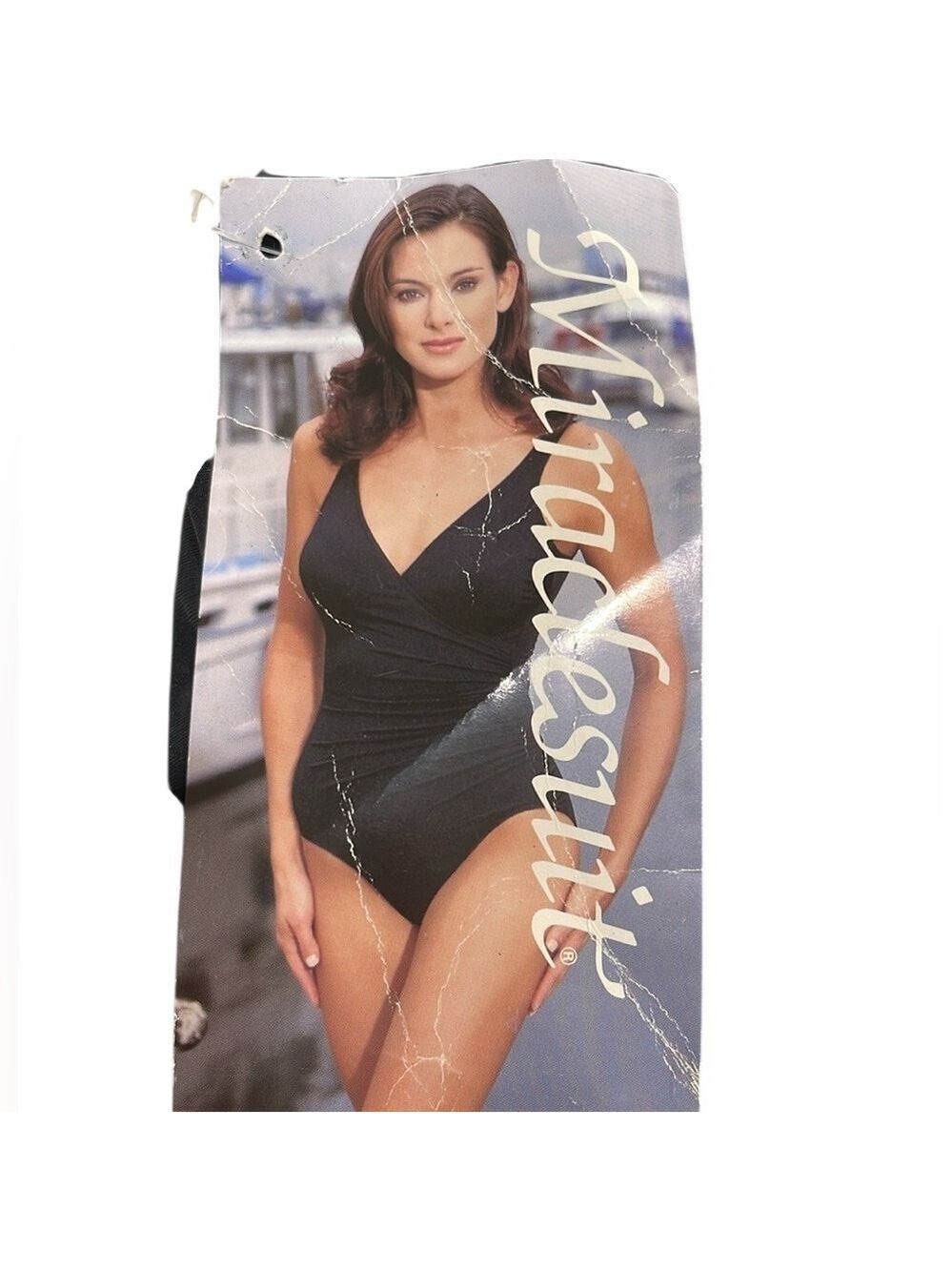 NWT Miraclesuit Surplice Bust Ruched Side Tummy Control One Piece Swimsuit  SZ 8